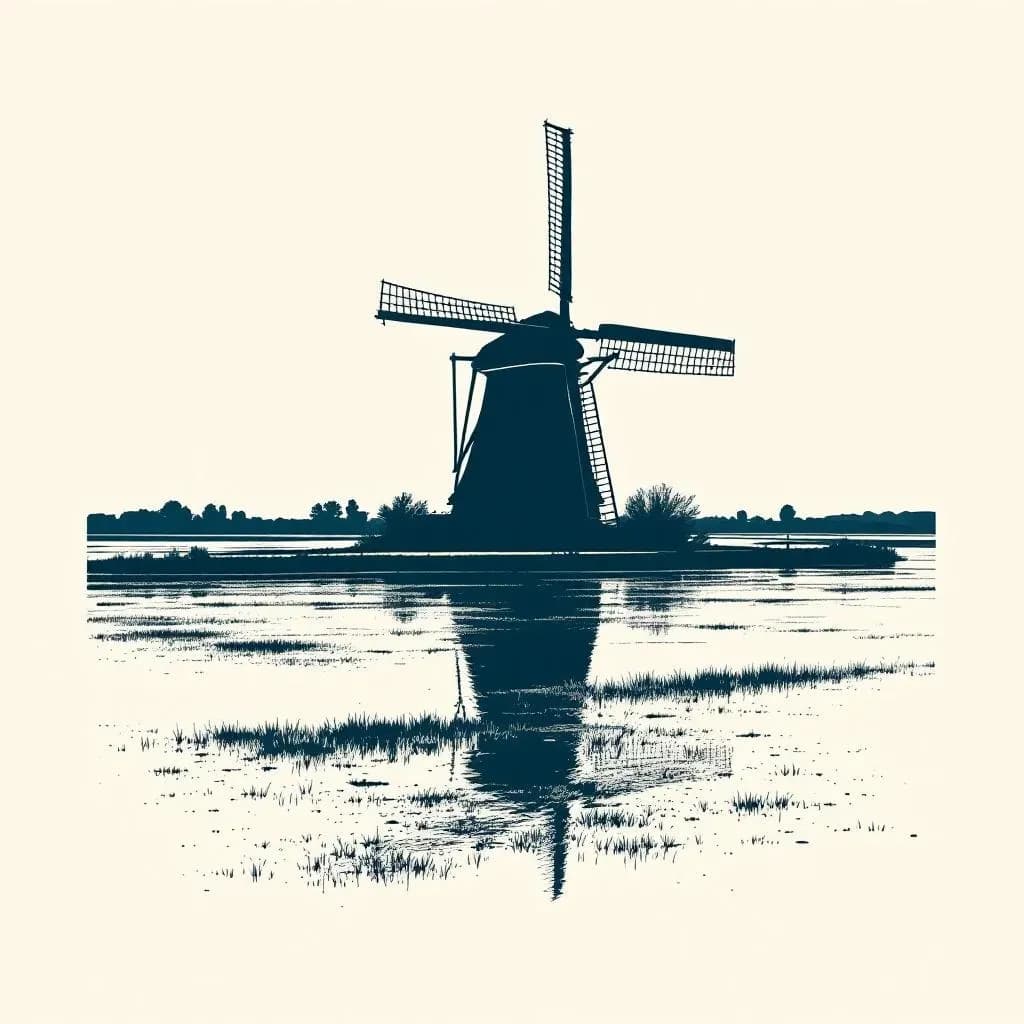 Holland — linocut illustration