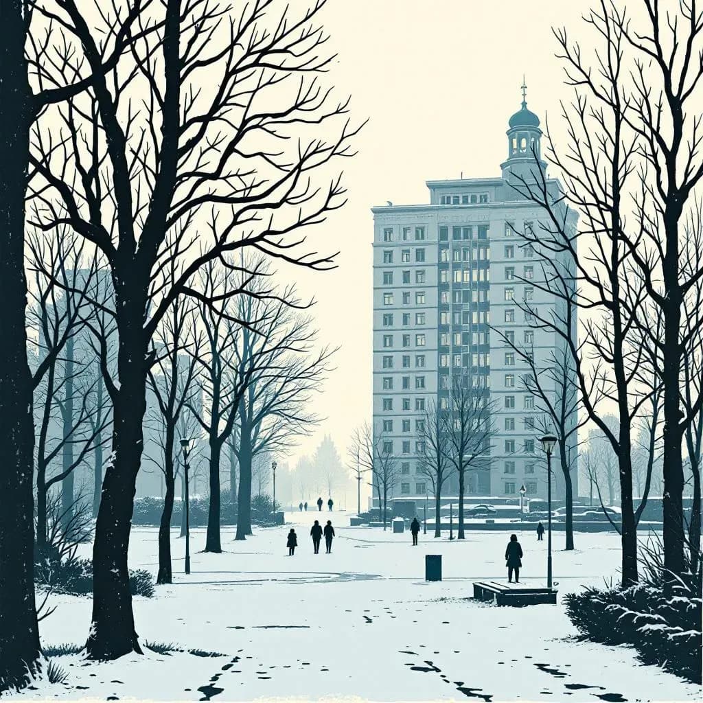 Polen — linocut illustration