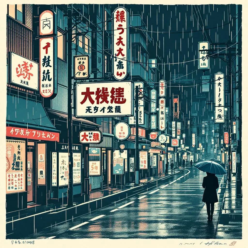 Japan — linocut illustration