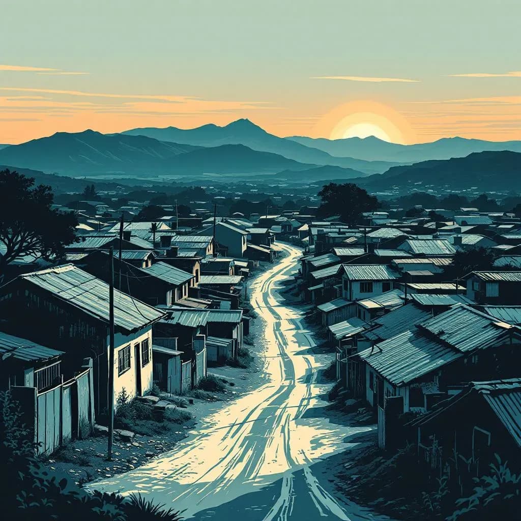 Sydafrika — linocut illustration