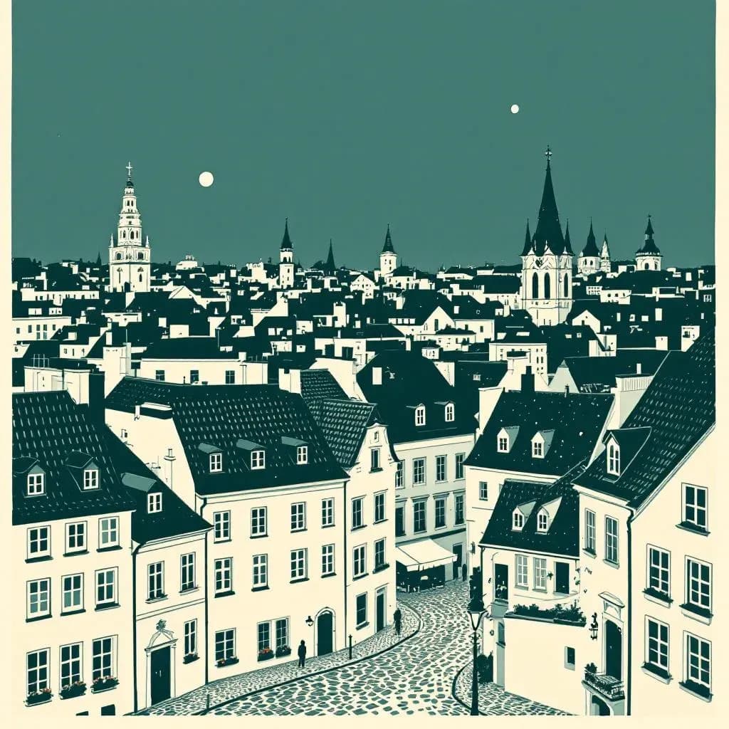 Europa — linocut illustration