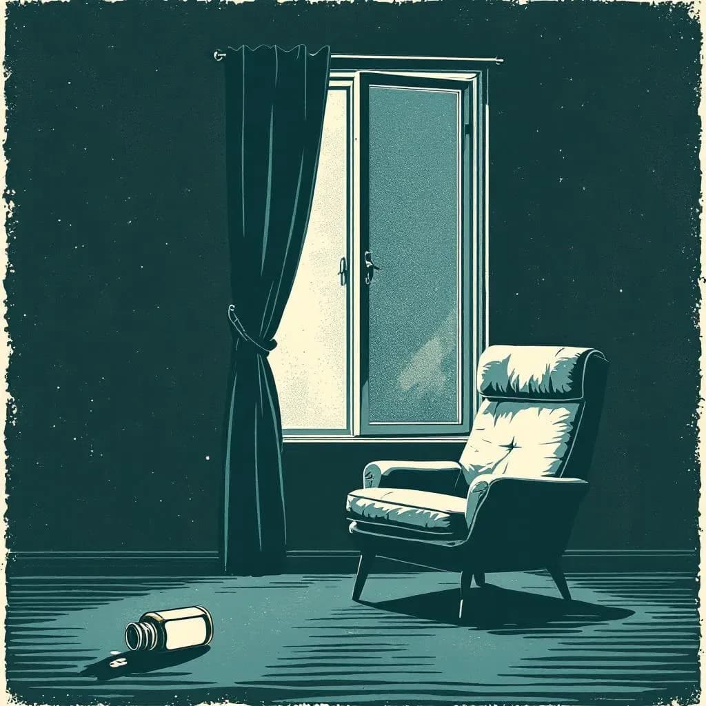 Selvmord — linocut illustration