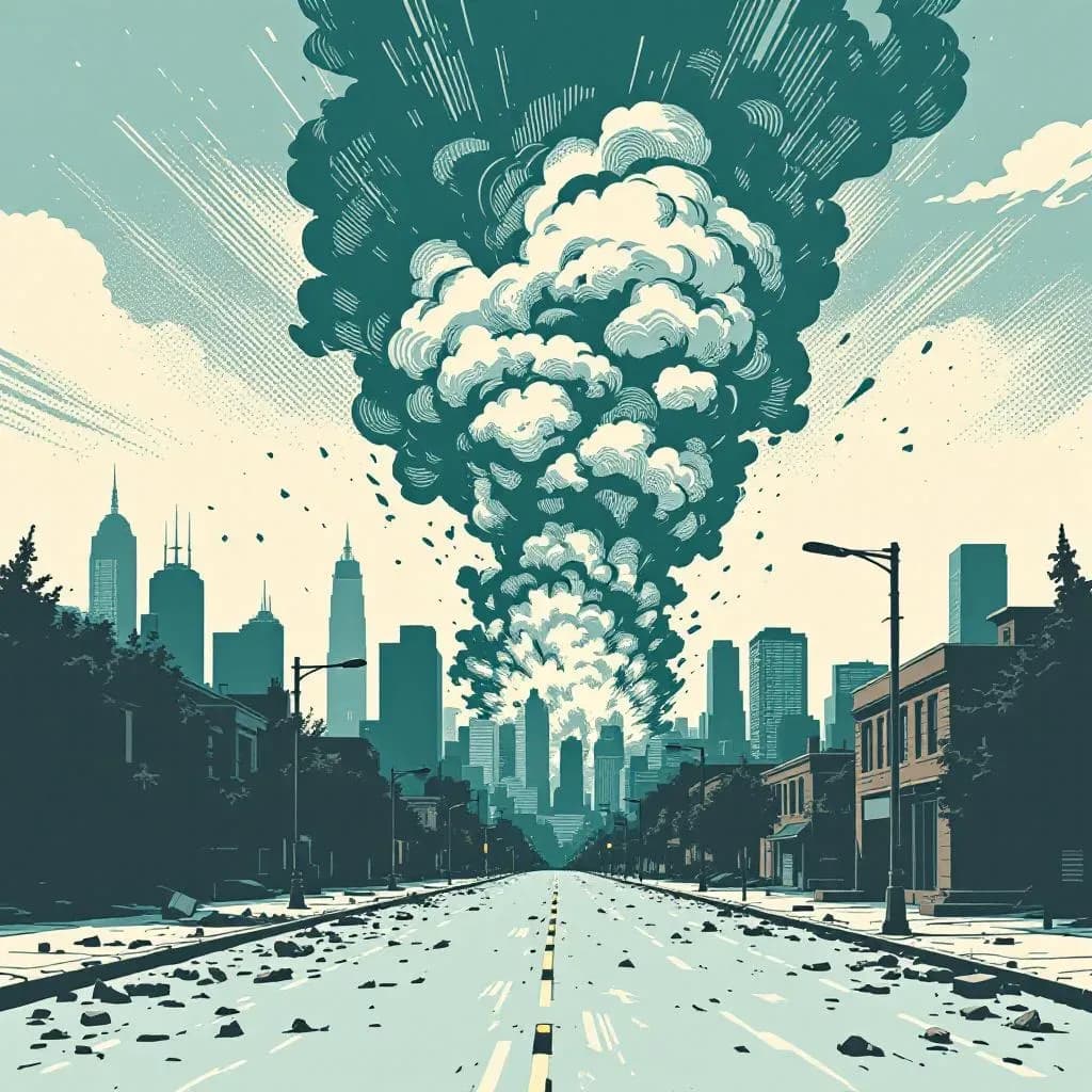 Terror — linocut illustration