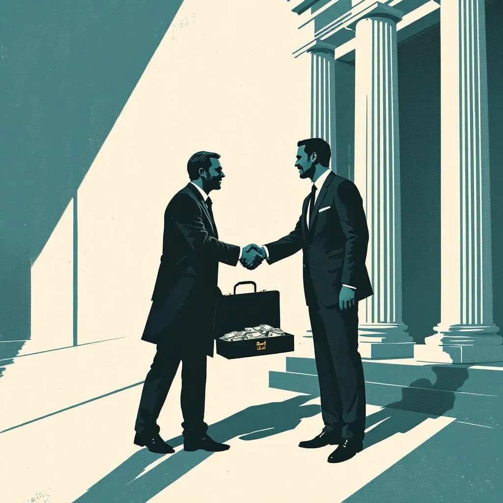 Korruption — linocut illustration