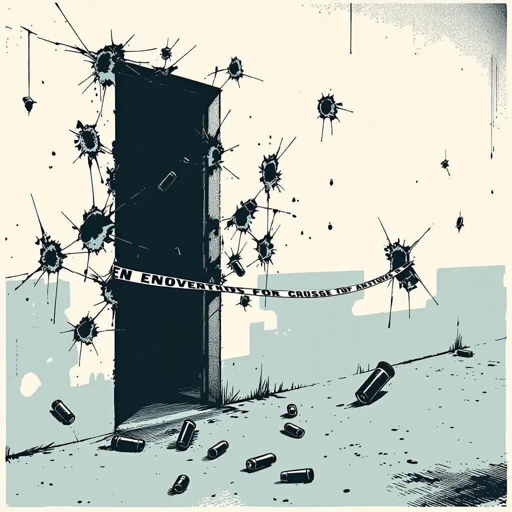 Skyderi — linocut illustration