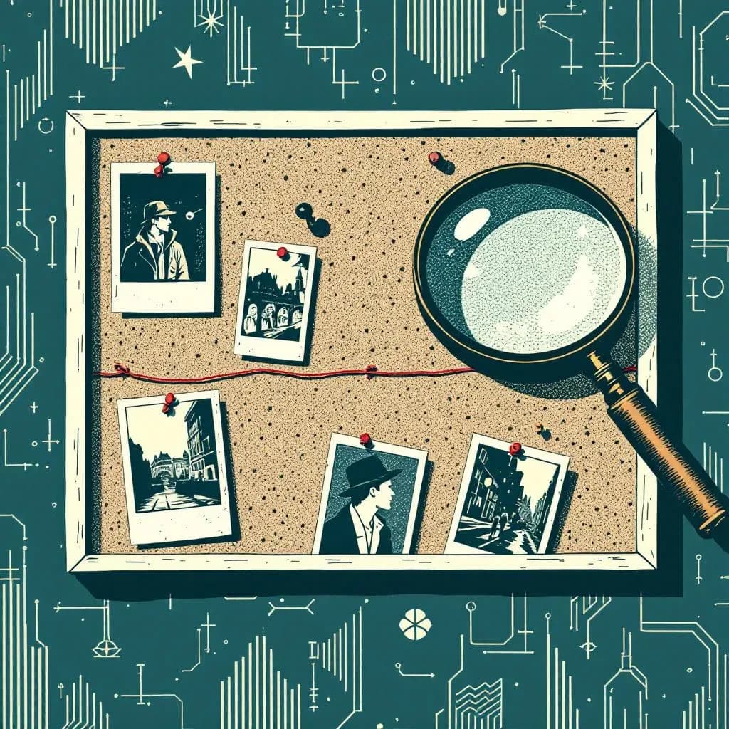 efterforskning — linocut illustration