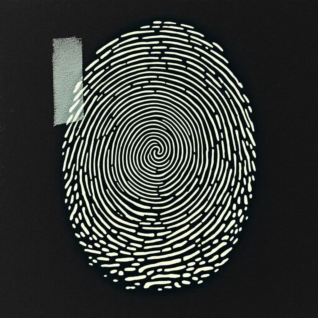 Fingeraftryk — linocut illustration