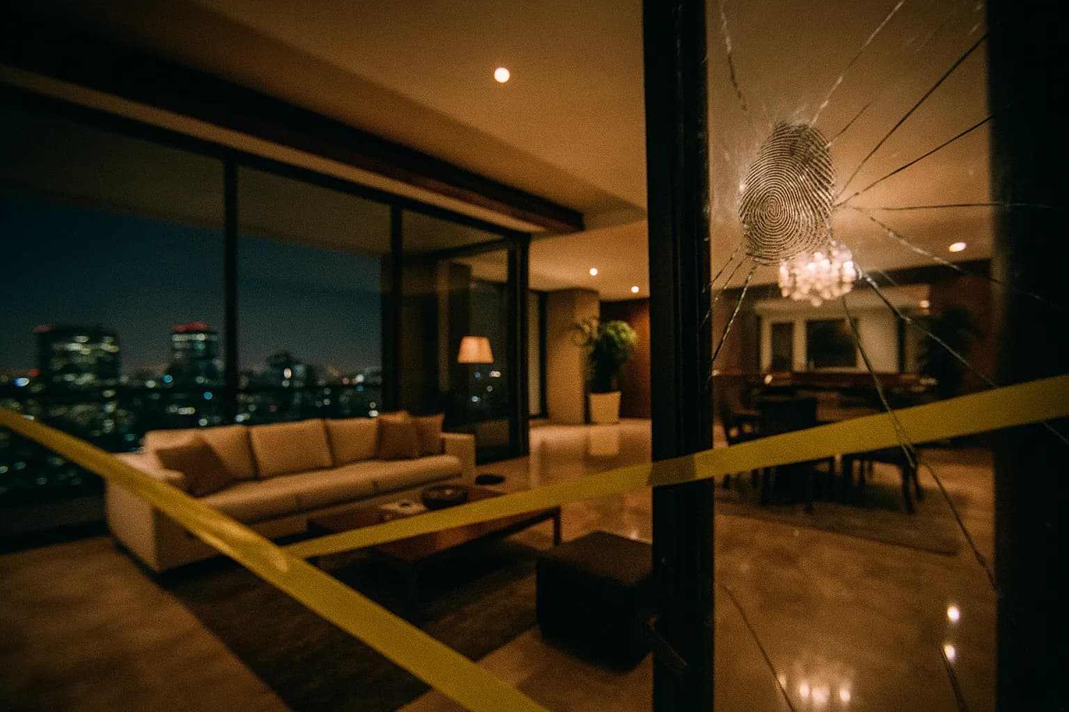 En luksuriøs penthouse i Mexico City, afspærringsbånd strakt tværs over dens indgang, et enkelt fingeraftryk synligt på en knust glasrude, der antyder rigdommen og mysteriet indenfor