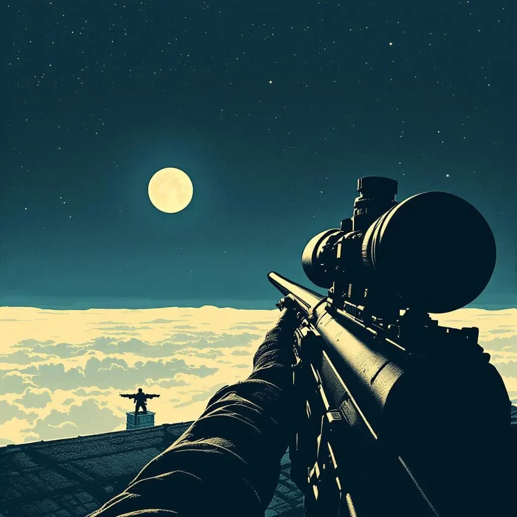 Lejemord — linocut illustration