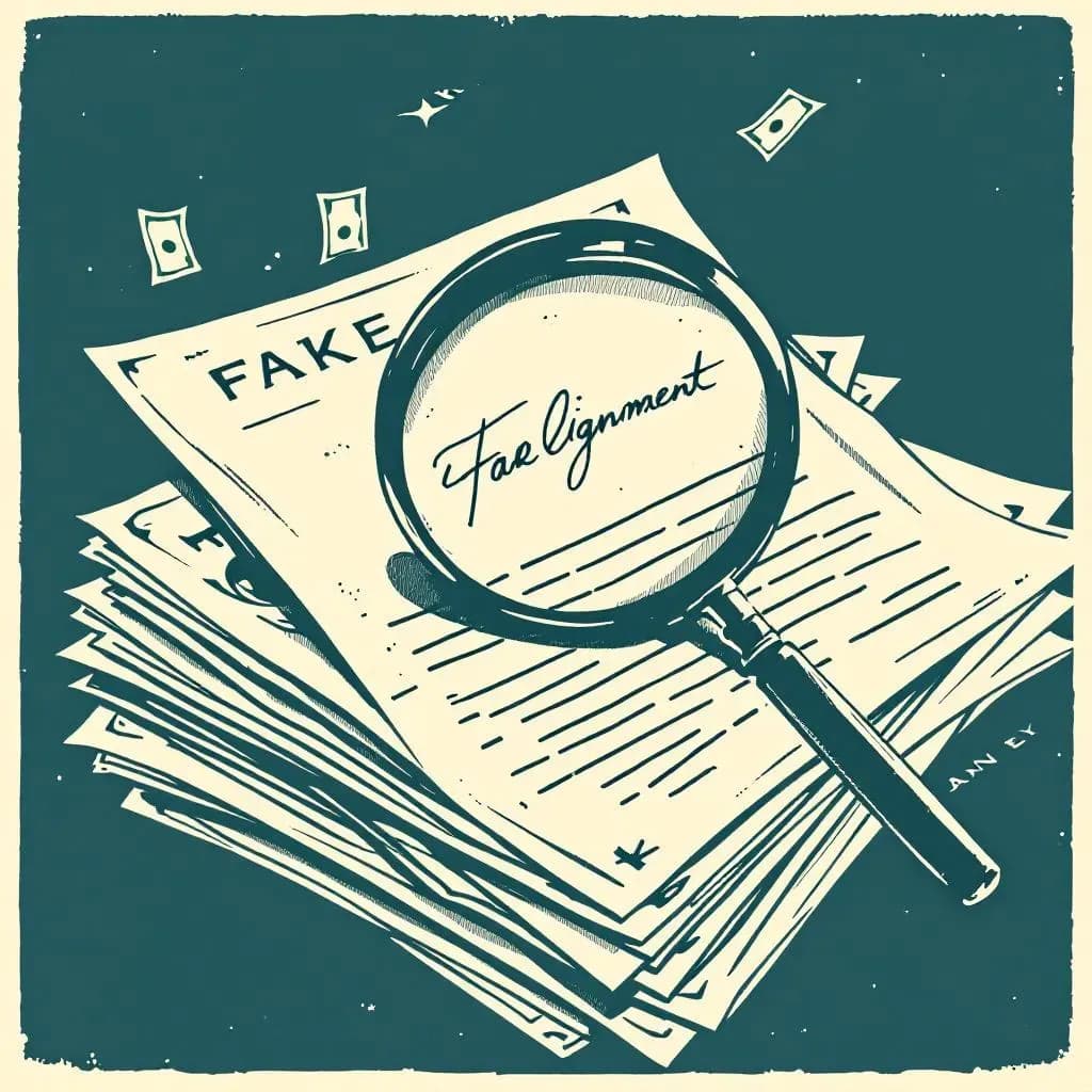 Bedrageri — linocut illustration