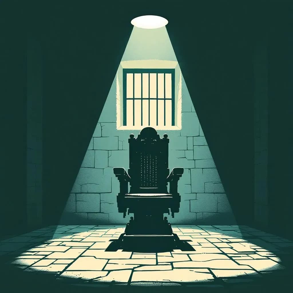 Dødsstraf — linocut illustration