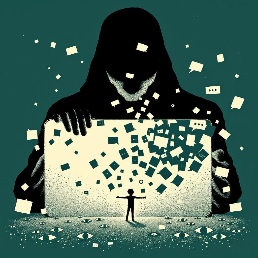 Fiktiv sag om digital stalking — Krimidex illustration