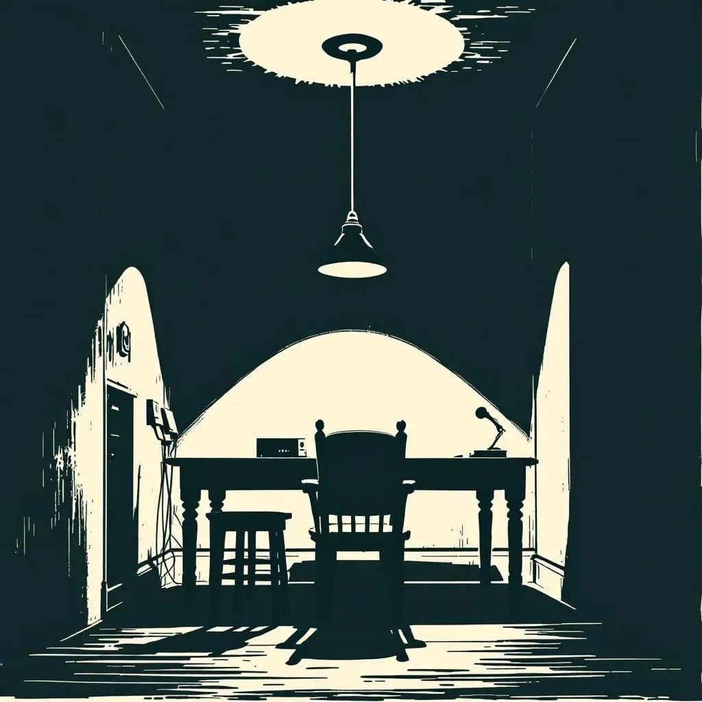 afhøring — Krimidex illustration