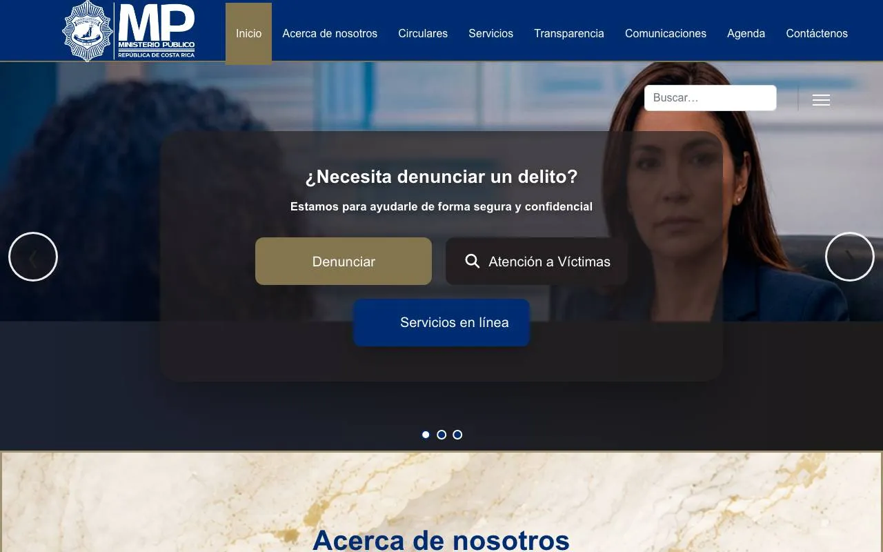 Ministerio Público de Costa Rica — website screenshot
