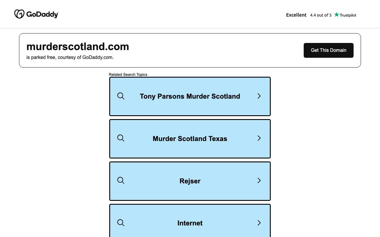 Murder Scotland — website screenshot