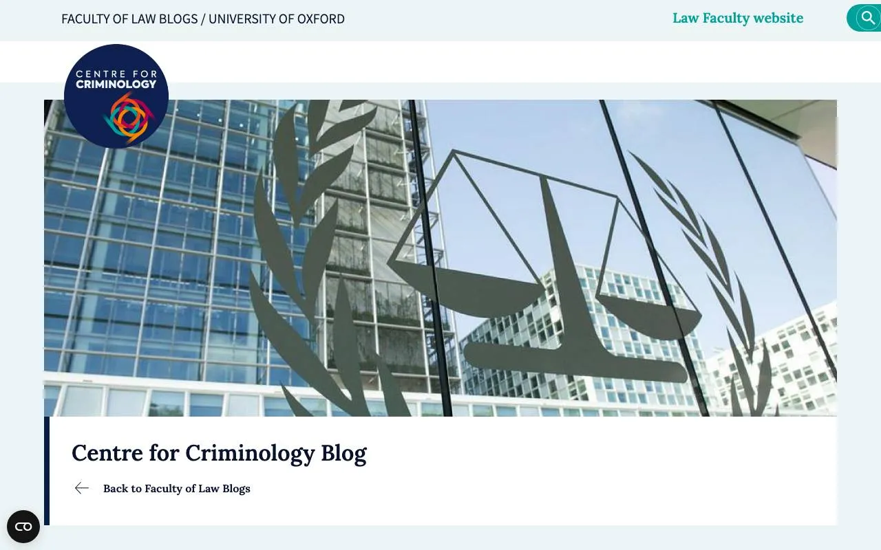 Oxford Centre for Criminology Blog — website screenshot