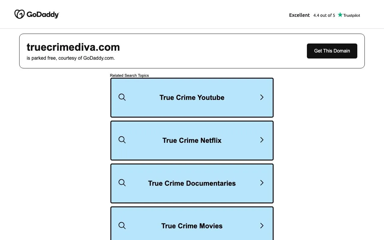 True Crime Diva — website screenshot