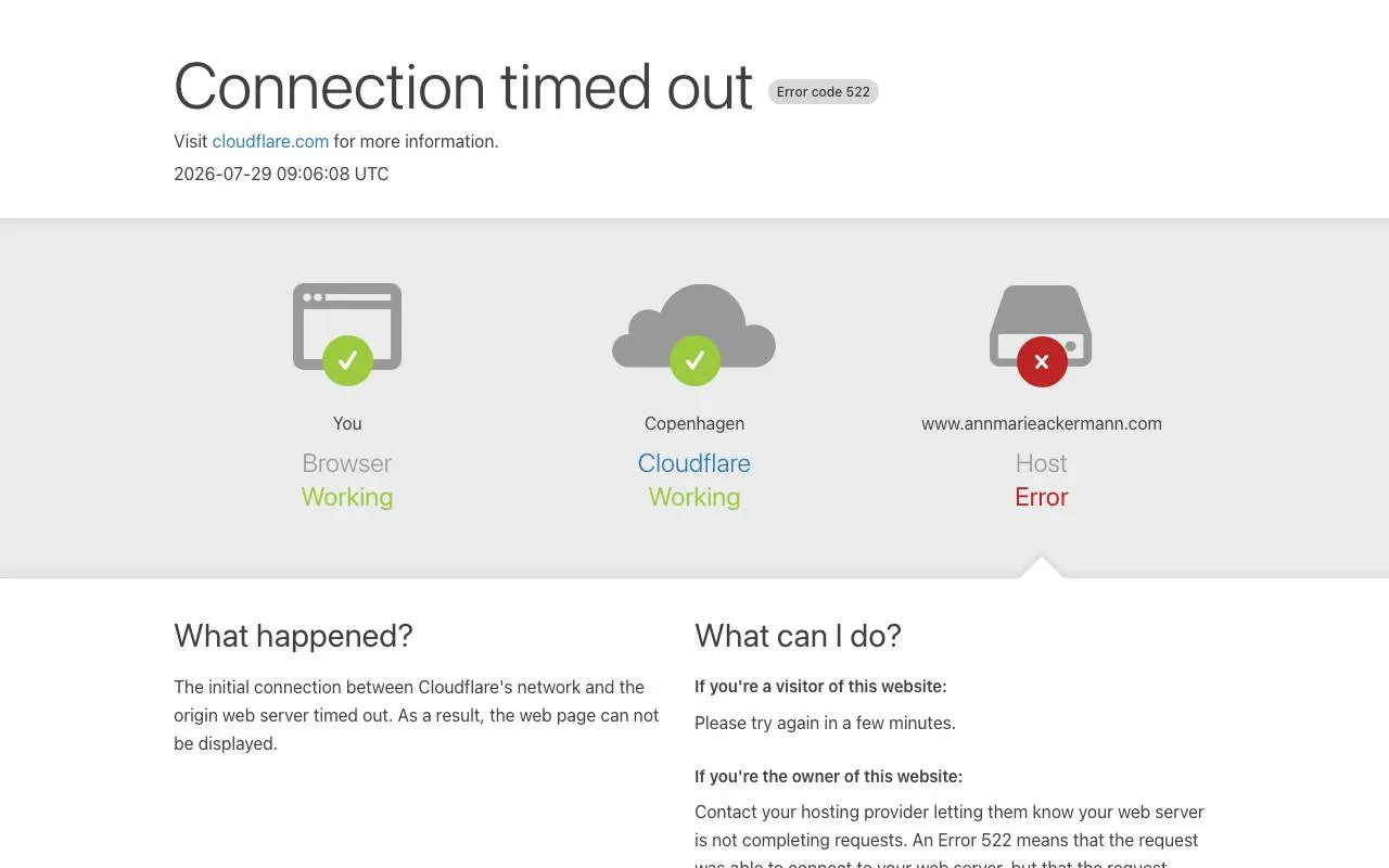 Ann Marie Ackermann — website screenshot