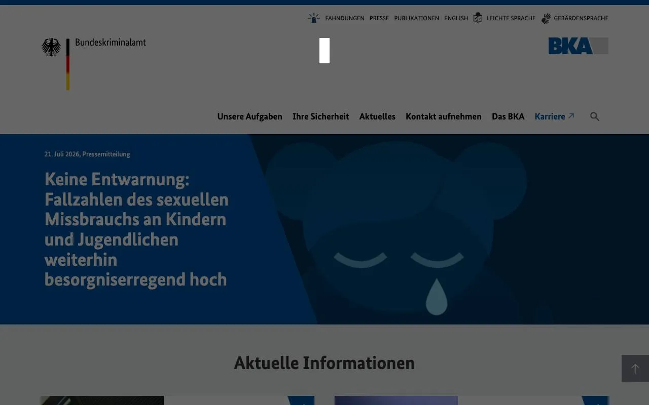 Bundeskriminalamt (BKA) — website screenshot