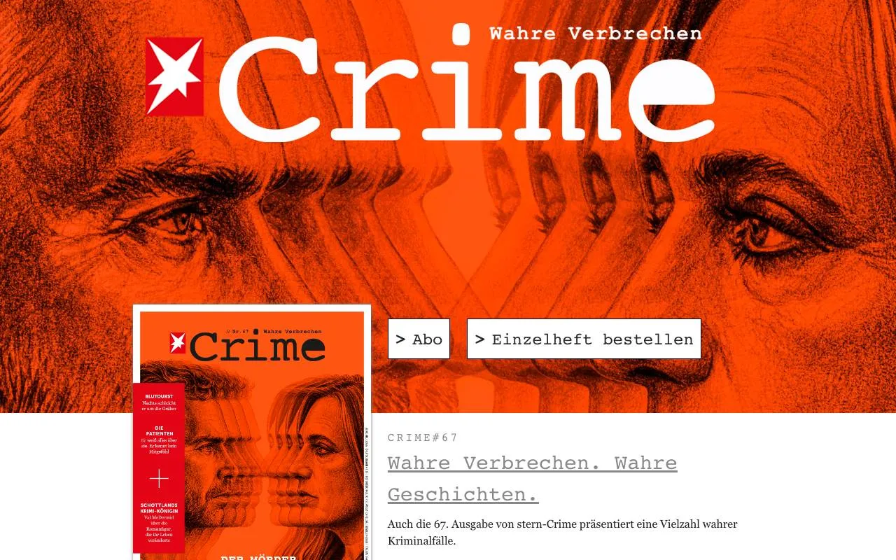 STERN CRIME — website screenshot