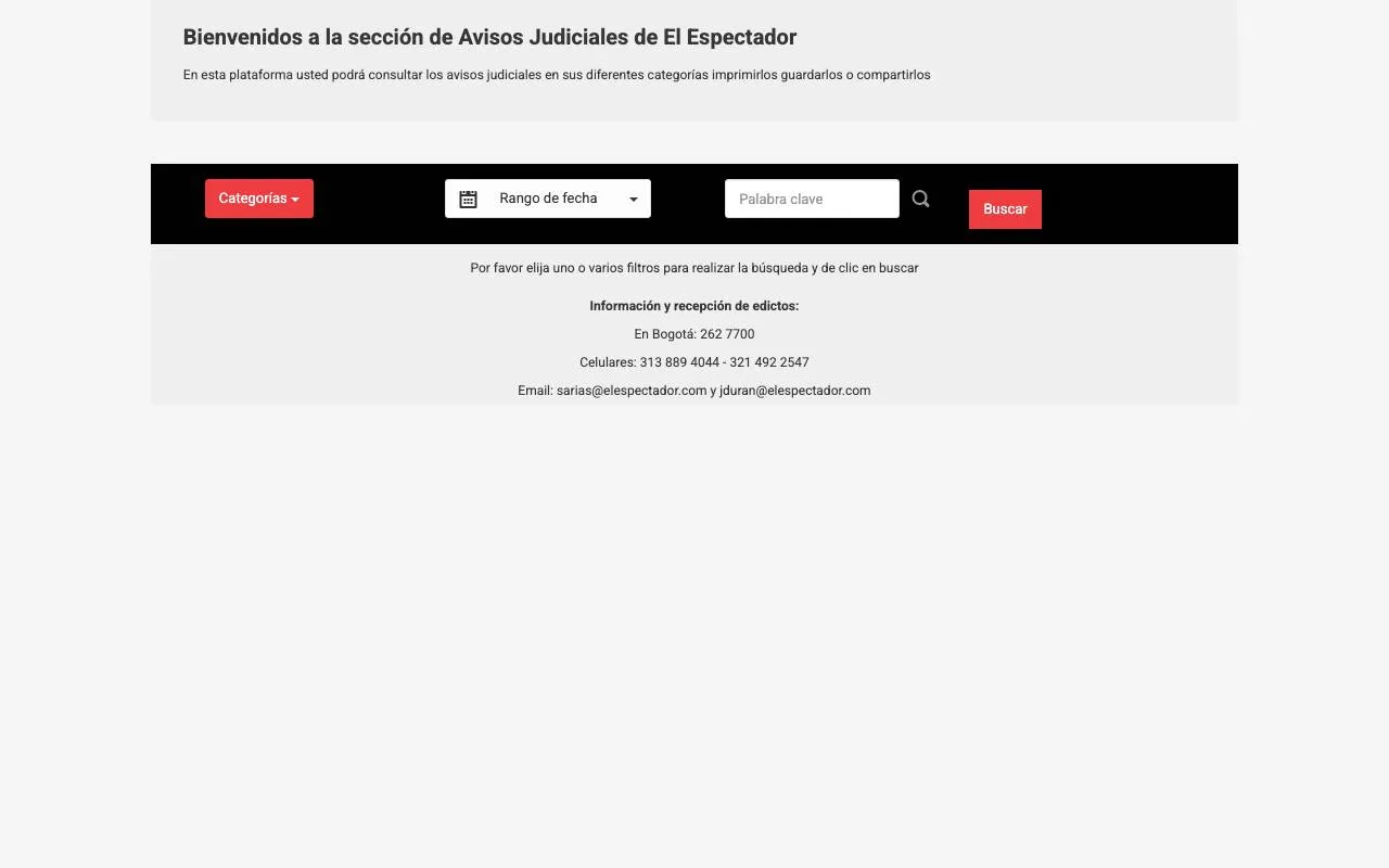 El Espectador | Avisos Judiciales — website screenshot