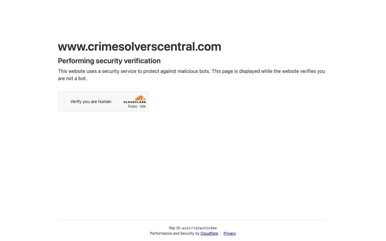 Crime Solvers Central — website screenshot