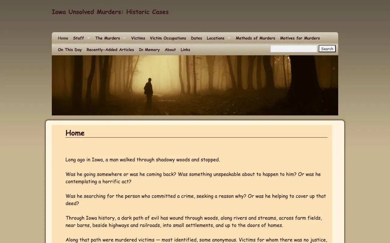 Iowa's Unsolved Murders — website screenshot