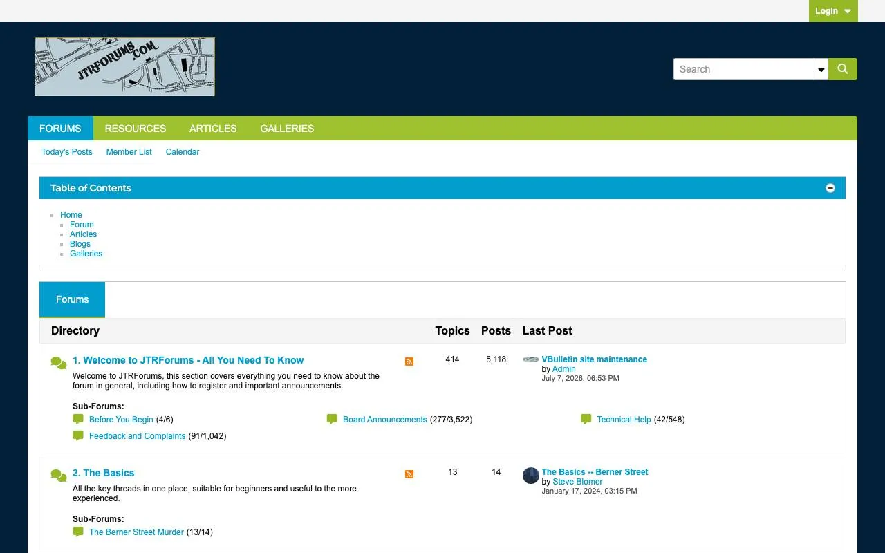 Jack the Ripper Forums — website screenshot